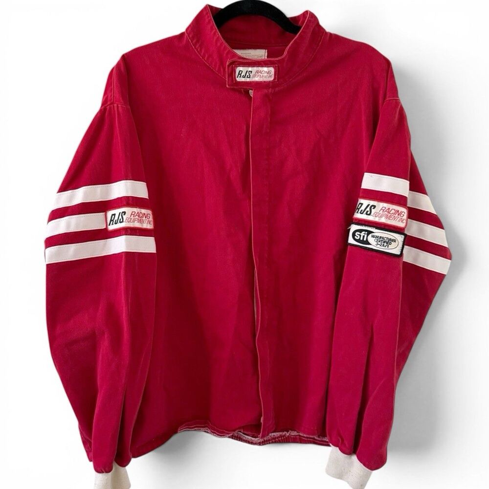 Vintage RJS Racing Jacket Vintage Flame Resistant Red Men's Size M/L Made in USA
